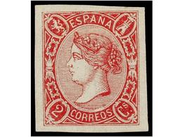 180 * ESPAÑA. Ed.69. <B>2 Cuartos</B> Carmín. PIEZA DE LUJO. Cert. EXFIMA. Cat. 430€. - Autres & Non Classés