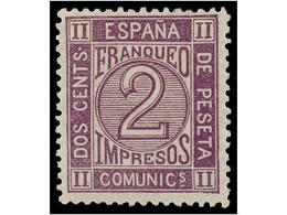 236 * ESPAÑA. Ed.116a. <B>2 Cts.</B> Lila. PIEZA DE LUJO. - Autres & Non Classés