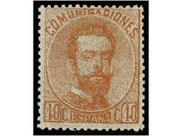 254 ** ESPAÑA. Ed.125. <B>40 Cts.</B> Castaño. Muy Bonito Ejemplar. - Altri & Non Classificati