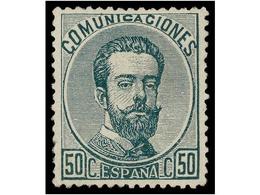 256 * ESPAÑA. Ed.126. <B>50 Cts.</B> Verde. PIEZA DE LUJO. Cat. 143€. - Autres & Non Classés