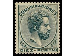 260 * ESPAÑA. Ed.129. <B>10 Pts.</B> Verde. Color Excepcional Y Excelente Centraje. Sello Muy Raro En Esta Calidad. PIEZ - Autres & Non Classés