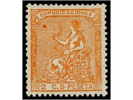 263 * ESPAÑA. Ed.131. <B>2 Cts.</B> Naranja. PIEZA DE LUJO. - Autres & Non Classés