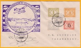 1930 - Lettre Par Avion De Nickerie, Surinam, Guyane Hollandaise Vers Paramaribo - 1er Vol - Timbres De 1922 - Signature - Suriname ... - 1975