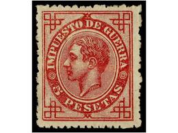 309 * ESPAÑA. Ed.187. <B>5 Pts.</B> Carmín. Color Excepcional, Excelente Centraje. Sello Muy Raro En ésta Calidad. PIEZA - Autres & Non Classés