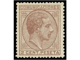 312 * ESPAÑA. Ed.190. <B>2 Cts.</B> Malva. PIEZA DE LUJO. Cat. 53€. - Otros & Sin Clasificación