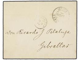 390 ESPAÑA. 1891. ALGECIRAS A GIBRALTAR. Circulada Sin Sellos, Al Dorso Manuscrito <B>'NO HAY SELLOS'</B> Y Firma Del Al - Otros & Sin Clasificación