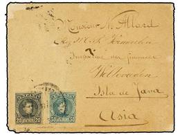 399 ESPAÑA. Ed.247, 249. 1904. GRANADA A ISLA DE JAVA. <B>20 Cts.</B> Negro, <B>30 Cts.</B> Verde. Al Dorso Tránsito Por - Autres & Non Classés