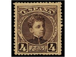 405 * ESPAÑA. Ed.254. <B>4 Pts.</B> Violeta Negro. Excelente Centraje. MAGNÍFICO EJEMPLAR. Cat. 415€. - Autres & Non Classés