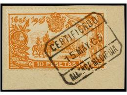 416 ESPAÑA. Ed.266. 1905. <B>10 Pts.</B> Naranja. Precioso Sobre Fragmento. Cat. 260€. - Autres & Non Classés