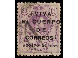 426 ESPAÑA. 1922. <B>HUELGA DE CORREOS.</B> Sellos De <B>10 Cts.</B>, <B>15 Cts.</B> Y <B>20 Cts.</B> Habilitados <B>VIV - Otros & Sin Clasificación