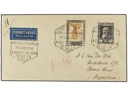 528 ESPAÑA. Ed.529, 512. 1930. SEVILLA A BUENOS AIRES. <B>1 Pta.</B> Negro Y <B>10 Pts.</B> Castaño Amarillo. Raro Franq - Otros & Sin Clasificación