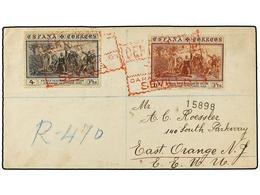 534 ESPAÑA. Ed.544/45. 1930. SEVILLA A U.S.A. <B>4 </B>y <B>10 Pts. </B>en Carta Circulada. Al Dorso Llegada. - Otros & Sin Clasificación