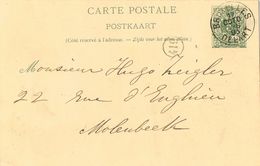 25962. Entero Postal BRUXELLES Depart (Belgien)  1893 To Molenbeck - Internationale Antwoordcoupons