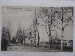 LIBOS - L'Église - Le Foirail Et La Route De Villenauve - CPA - CP - Carte Postale - Libos