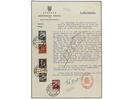 936 ESPAÑA E. LOCALES PATRIOTICAS: SANTA CRUZ DE TENERIFE. Ed.10/14. 1938. <B>DOCUMENTO DE CORREOS</B> Con La Serie Comp - Altri & Non Classificati