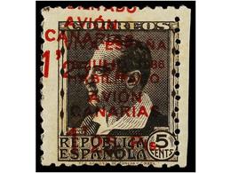 962 * ESPAÑA: CANARIAS. Ed.6hh. <B>1,25 Pts. S. 5 Cts.</B> Castaño<B> HABILITACIÓN DOBLE, </B>manchas Del Tiempo Al Dors - Autres & Non Classés