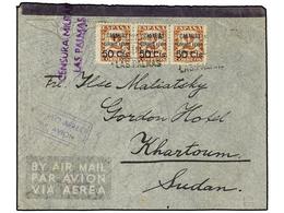 1078 ESPAÑA: CANARIAS. Ed.23(3). 1938. LAS PALMAS A KHARTOUM (Sudan). <B>50 Cts. S. 2 Cts.</B> Castaño, Circulada Via Fr - Autres & Non Classés