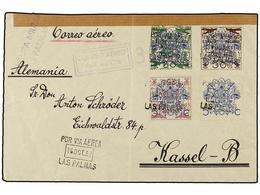 1088 ESPAÑA: CANARIAS. Ed.33hi + 32 Hh. 1937. LAS PALMAS A ALEMANIA. <B>80 Cts. S. 5 Cts.</B> <B>SOBRECARGA DOBLE</B> Y  - Andere & Zonder Classificatie