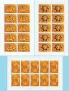 Russia 2004 Sheetlet Amber Room State Museums Tzarskoje Selo Art Frame Crown Cultures Stamps MNH Sc 6841-43 Mi 1177-79 - Fogli Completi