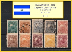 EL SALVADOR 1892  -  Llegada De Cristóbal Colón A El Salvador - El Salvador