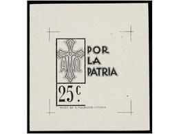 1173 ESPAÑA. <B>PRUEBA LITOGRÁFICA. 25 Cts.</B> <B>POR LA PATRIA </B>(Asturias). - Altri & Non Classificati