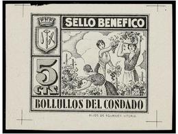 1175 ESPAÑA. <B>PRUEBA LITOGRÁFICA. 5 Cts.</B> <B>SELLO BENÉFICO/BOLULLOS DEL CONDADO.</B> - Otros & Sin Clasificación