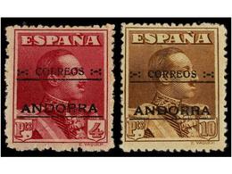 1189 * COLONIAS ESPAÑOLAS: ANDORRA. Ed.3N,4N,6N/10N,11N Y 12N. <B>10 Cts., 15 Cts., 40 Cts., 50 Cts., 4 Pts. Y 10 Pts.</ - Other & Unclassified