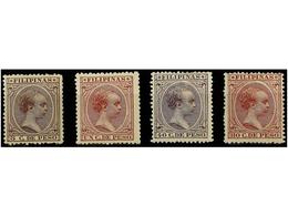 1224 * FILIPINAS. Ed.122, 124, 129, 130. <B>1 Ctvo, 5 Ctvos., 40 Ctvos</B>. Y <B>80 Ctvos.</B> Valores Clave De La Serie - Altri & Non Classificati