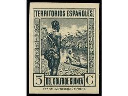 1235 ** COLONIAS ESPAÑOLAS: GUINEA. Ed.264cc. <B>5 Cts.</B> Verde Gris<B> CAMBIO DE COLOR SIN DENTAR.</B> No Reseñado. M - Andere & Zonder Classificatie