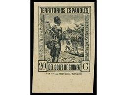 1236 ** COLONIAS ESPAÑOLAS: GUINEA. Ed.265cca. <B>20 Cts.</B> Verde Gris<B> CAMBIO DE COLOR SIN DENTAR.</B> No Reseñado. - Otros & Sin Clasificación