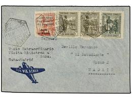 1242 COLONIAS ESPAÑOLAS: GUINEA. Ed.272, 264 (2), 266. 1948. SANTA ISABEL A MADRID. Vuelo Extraordinario <B>BATA-MADRID< - Otros & Sin Clasificación