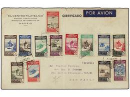 1255 COLONIAS ESPAÑOLAS: MARRUECOS. Ed.312/14. 1950. TETUÁN A SAO PAULO (Brasil). Serie Completa En Carta Circulada, Rar - Other & Unclassified