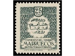 1261 ** COLONIAS ESPAÑOLAS: MARRUECOS. <B>FISCALES. IMPUESTO DEL TIMBRE. 5 Cts., 10 Cts., 25 Cts.</B> - Otros & Sin Clasificación