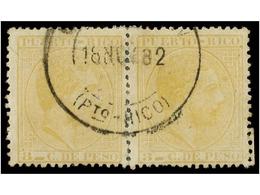 1265 ° PUERTO RICO. Ed.66ec+63. <B>8 Cts.</B> Amarillo<B> ERROR DE COLOR </B>en Pareja Con El Sello Normal De 3 Ctvos (p - Otros & Sin Clasificación