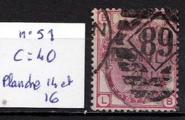 N° 51 Planche 14 TB, Bon 1er Choix Coté 40 Euros - Used Stamps