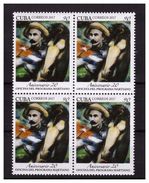 2017 Jose Marti's Program 1 V MNH In Block Of 4 - Nuevos