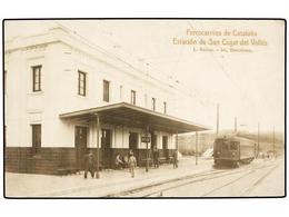 2402 TARJETAS POSTALES. <B>BARCELONA. S. CUGAT. </B>Estación Del Ferrocarril. (FOTO). (B/C). - Autres & Non Classés