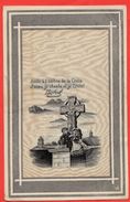 42 - Saint Etienne - Carte Tissée Et Brodée Sur Soie "Bretons Devant Une Croix" (légère Trace Sur Le Devant)  Voir Verso - Saint Etienne