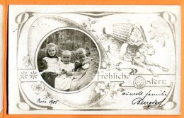 ALB403, Lapin. Rabbit, Hase, Hotte, Enfants, Bébé, Circulée 1905 - Pasqua