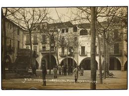 2650 TARJETAS POSTALES. <B>GIRONA. BAÑOLAS. </B>Plaza Constitución, Llegada A La Diligencia. (FOTO). - Autres & Non Classés