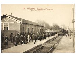 2731 TARJETAS POSTALES. <B>GIRONA.</B> <B>FIGUERAS.</B> Estación Del Ferrocarril. (N/C). - Otros & Sin Clasificación