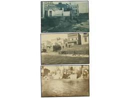 2761 TARJETAS POSTALES. <B>GIRONA. LLORET DE MAR. </B>Inundaciones En La Playa. 3 Fotografías Tamaño Postal. - Autres & Non Classés