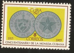 RJ) 1965 CUBA-CARIBE, FIFTIETH ANNIVERSARY OF THE CURRENCY, COINS (OBVERSE AND REVERSE), MNH - Ongebruikt