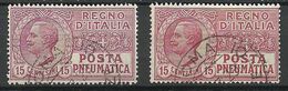 ITALIA ITALY Posta Pneumatica Rohrpost 2 Different Printings O - Pneumatic Mail