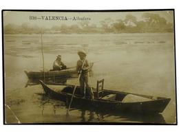 3339 ESPAÑA. VALENCIA. VALENCIA. TIPOS POPULARES. Albufera, Barcas En Primer Plano (FOTO.) (B/C). - Otros & Sin Clasificación