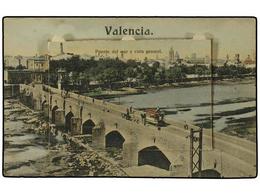 3347 ESPAÑA. VALENCIA. VALENCIA. Vista Del Puente Del Mar Y Desplegable Con 12 Vistas De Valencia (B/C). - Autres & Non Classés