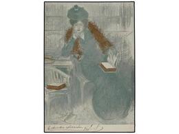 3414 TARJETAS POSTALES. <B>RAMON CASAS. </B>Postal Ilustrada<B> PEL I PLOMA Nº 2.</B> - Other & Unclassified