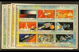 SPACE  SIERRA LEONE 1990 Exploration Of Mars Complete Set, SG 1380/1415, As Superb Never Hinged Mint Se-tenant SHEETLETS - Unclassified