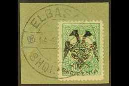 1913  10pa Green Perf 12 With "Eagle" Local Handstamp (Michel 5, SG 5), Very Fine Used On Piece Tied By Full "Elbasan" C - Albanië