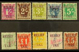 NEW SOUTH WALES  REVENUE STAMPS Circa 1930 Relief Tax Purple Overprint Complete Set, Barefoot 5B/17B, Fine Used. (10 Sta - Otros & Sin Clasificación